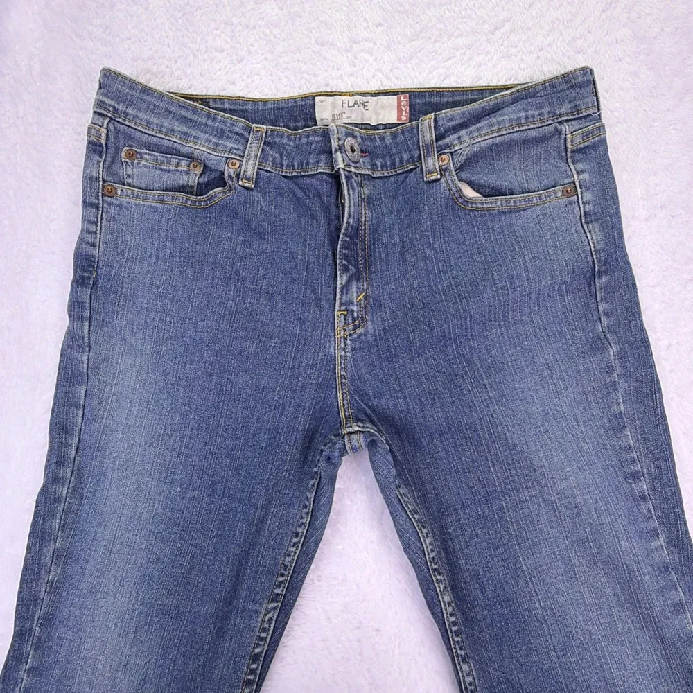 Vintage Levis 519 Flare Womens 13M (34x31)‎ Flare Boot Stretch Denim Jeans Y2K